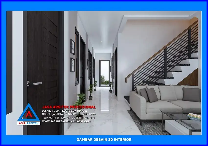 selasar Desain Rumah Kost Hemat Biaya di Depok