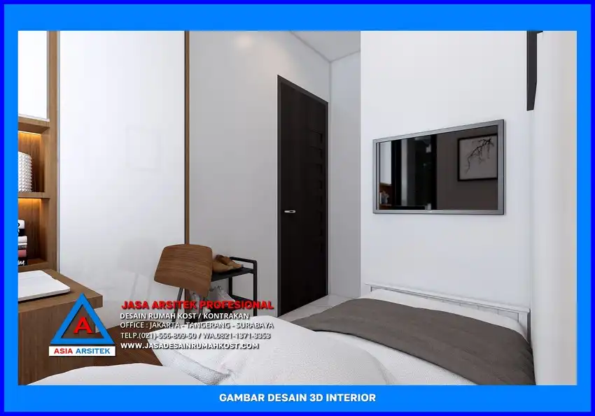 area tv Desain Rumah Kost Hemat Biaya di Depok