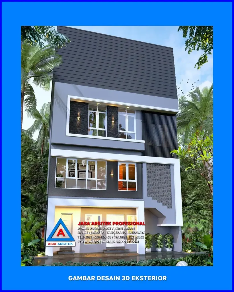 fasad Desain Rumah Kost Ramah Lingkungan di Depok