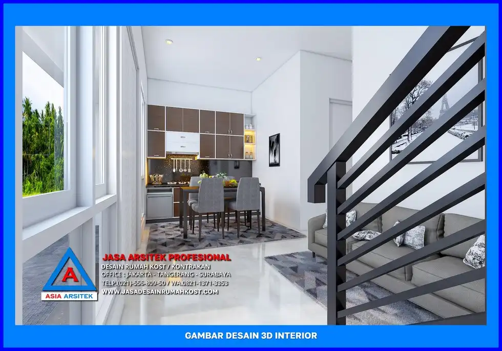 ruang makan Desain Rumah Kost Ramah Lingkungan di Depok