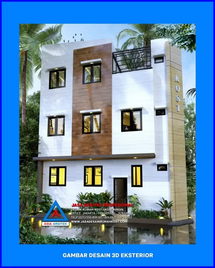 tampak depan Desain Rumah Kost Untuk Mahasiswa di Depok