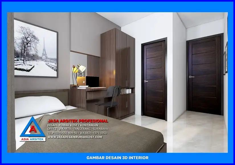 ruang tidur Desain Rumah Kost Untuk Mahasiswa di Depok