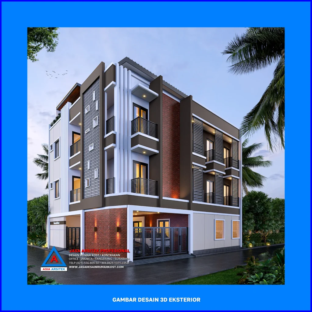 tampak hook Jasa Desain Rumah Kost 3D di Depok