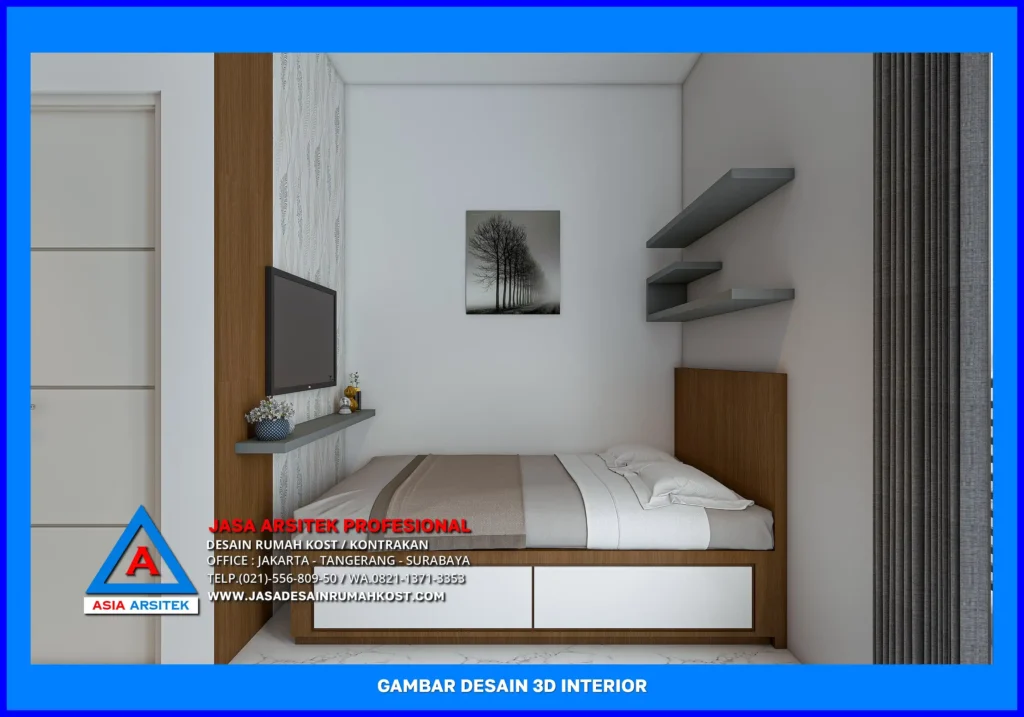 kamar tidur kost Jasa Desain Rumah Kost 3D di Depok