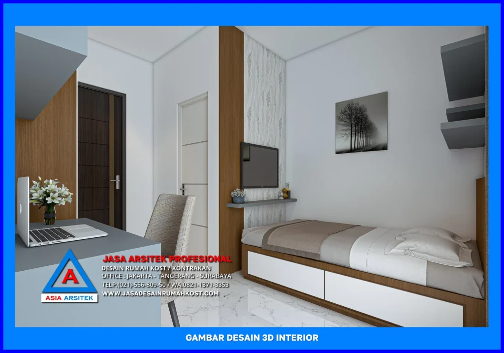 ruang tidur kost Jasa Desain Rumah Kost 3D di Depok
