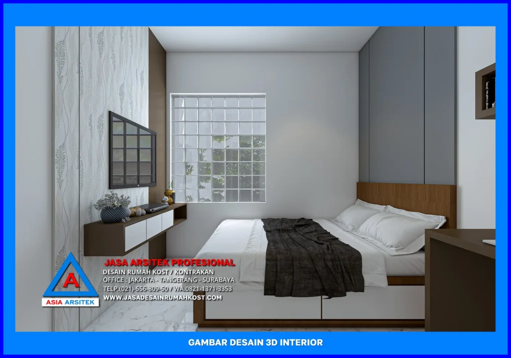 ruang tidur kost Jasa Desain Rumah Kost 3D di Depok