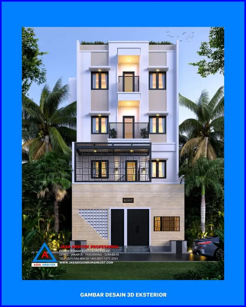 tampak depan Jasa Desain Rumah Kost Berkualitas Tinggi di Depok