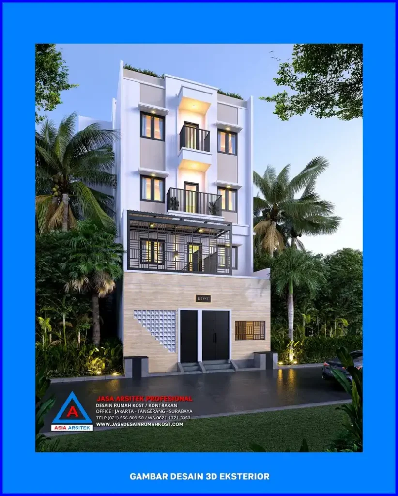 depan kiri Jasa Desain Rumah Kost Berkualitas Tinggi di Depok