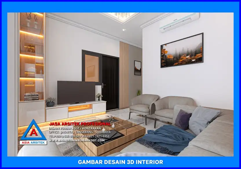 ruang duduk Jasa Desain Rumah Kost Berkualitas Tinggi di Depok