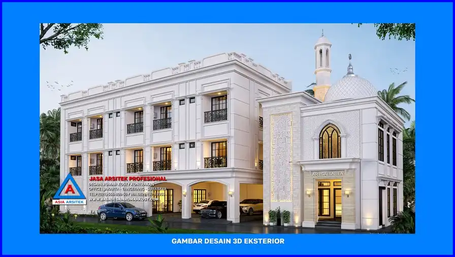 tampak depan Jasa Desain Rumah Kost Dengan Konsep Klasik di Depok