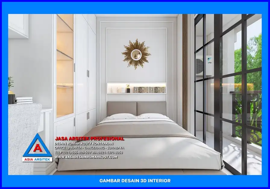 kamar tidur kost Jasa Desain Rumah Kost Dengan Konsep Klasik di Depok