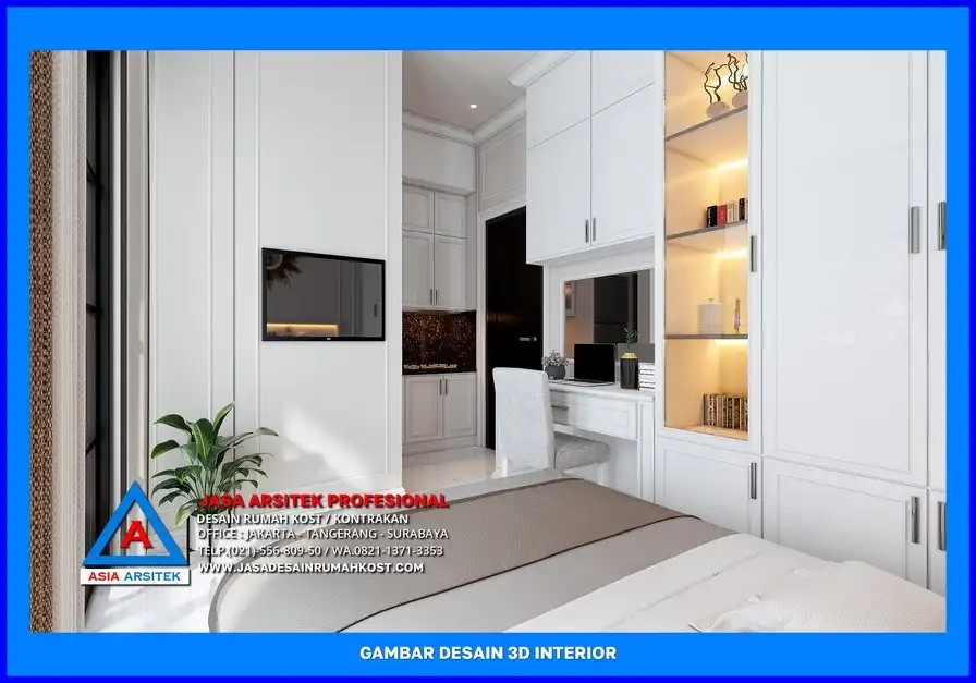 ruang tidur kost Jasa Desain Rumah Kost Dengan Konsep Klasik di Depok