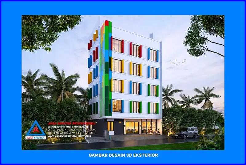 tampak depan Jasa Desain Rumah Kost Dengan Konsep Unik di Depok