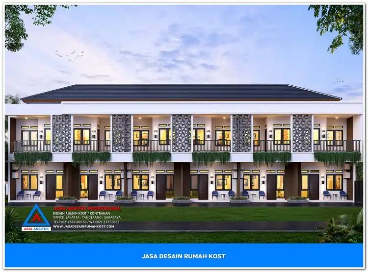 fasad Jasa Desain Rumah Kost Harga Hemat di Abadijaya Depok