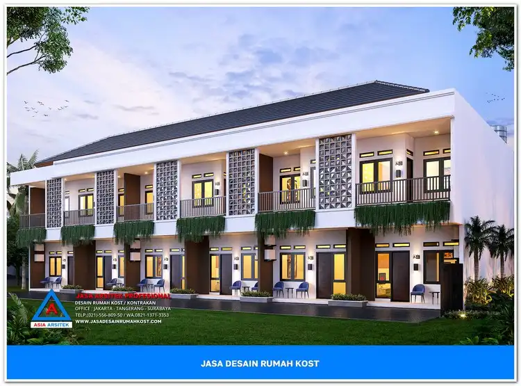 view depan Jasa Desain Rumah Kost Harga Hemat di Abadijaya Depok