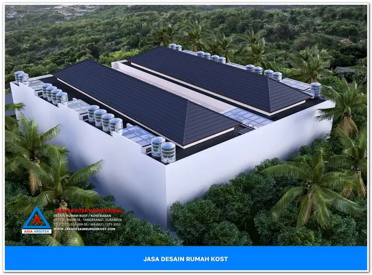 tampak atas Jasa Desain Rumah Kost Harga Hemat di Abadijaya Depok
