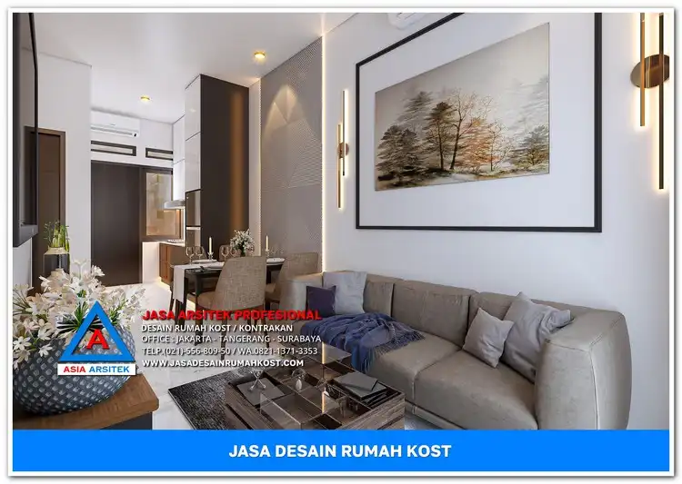 ruang duduk Jasa Desain Rumah Kost Harga Hemat di Abadijaya Depok