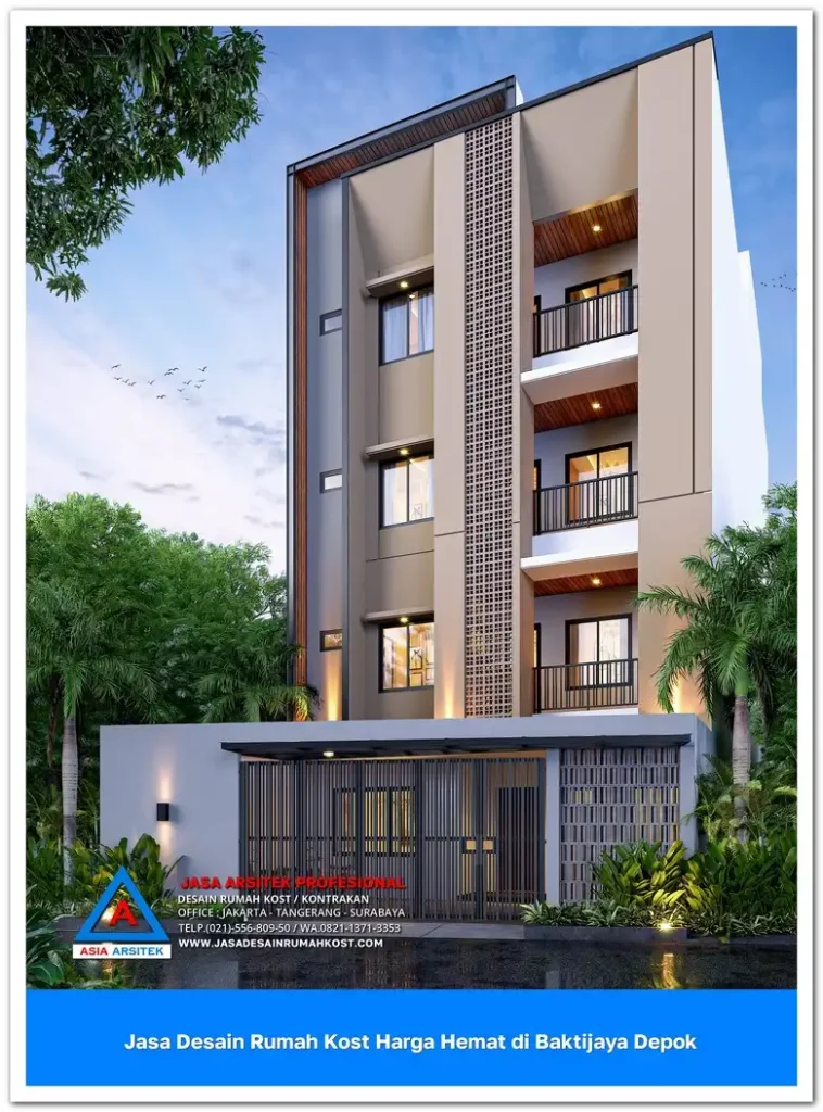 depan kanan Jasa Desain Rumah Kost Harga Hemat di Baktijaya Depok