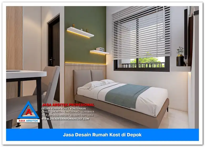 kamar tidur kost Jasa Desain Rumah Kost Harga Hemat di Baktijaya Depok