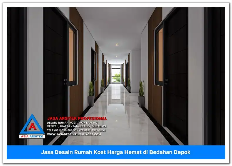 selasar rumah kost Jasa Desain Rumah Kost Harga Hemat di Bedahan Depok
