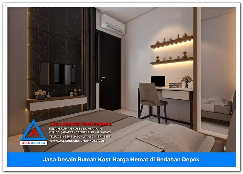 meja belajar Jasa Desain Rumah Kost Harga Hemat di Bedahan Depok