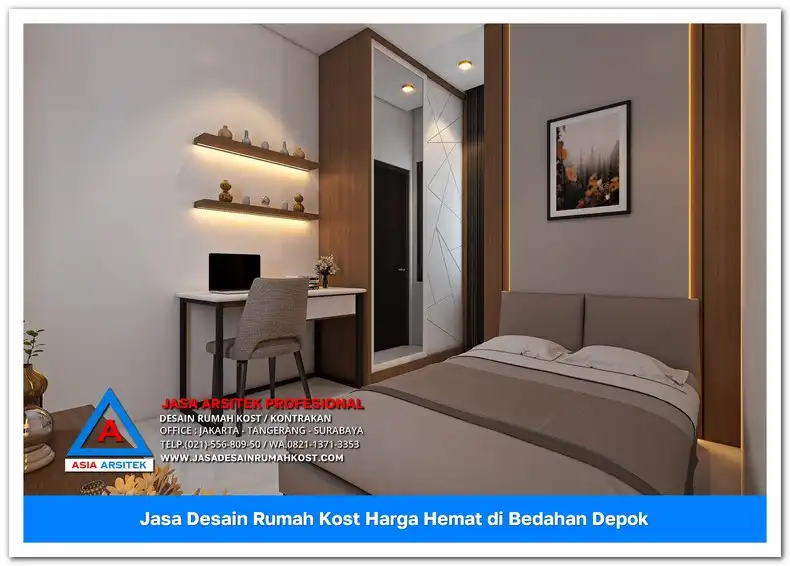 ruang tidur kost Jasa Desain Rumah Kost Harga Hemat di Bedahan Depok