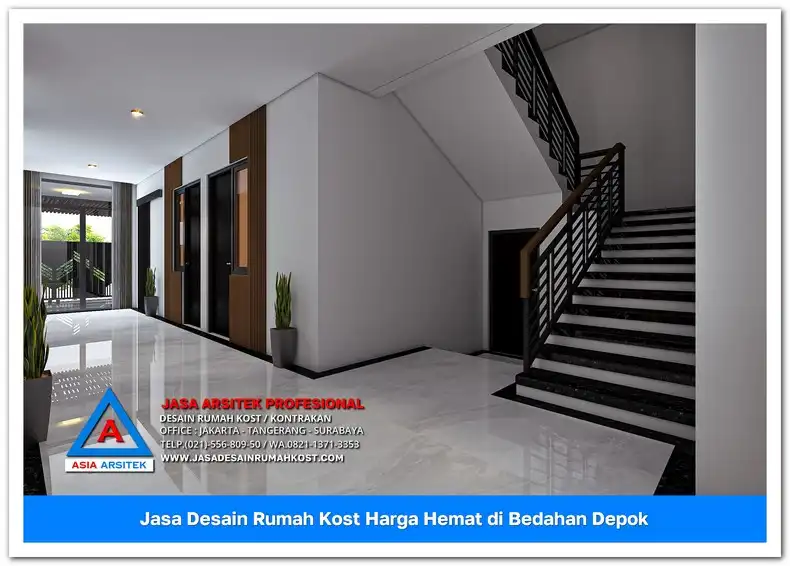 area tangga Jasa Desain Rumah Kost Harga Hemat di Bedahan Depok