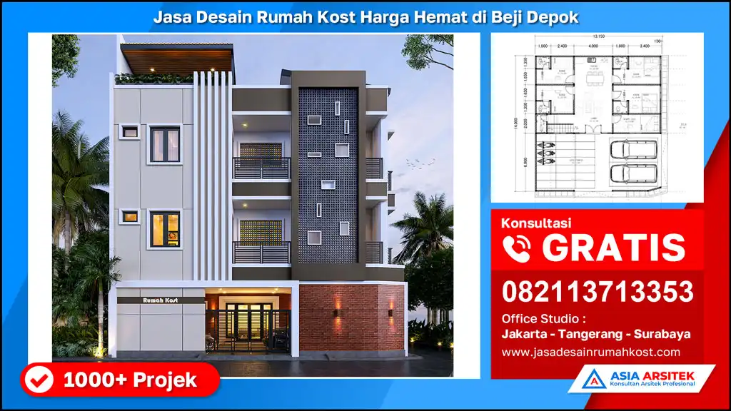 header Jasa Desain Rumah Kost Harga Hemat di Beji Depok