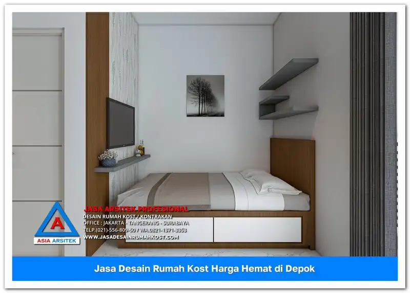 kamar tidur kost Jasa Desain Rumah Kost Harga Hemat di Beji Depok