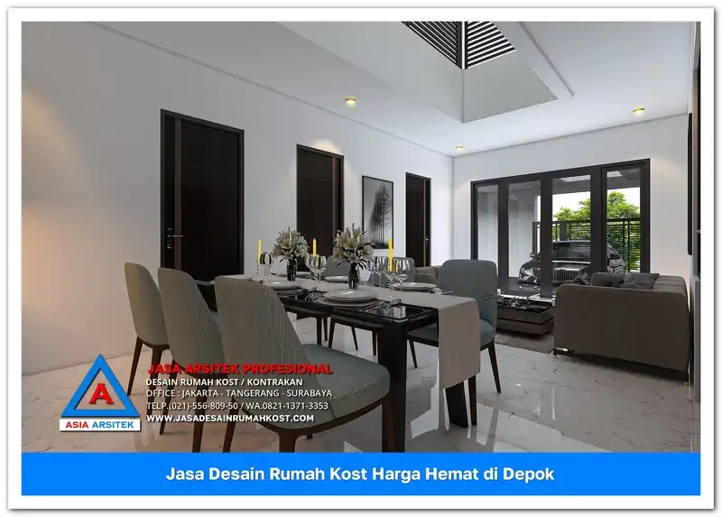 ruang makan bersama Jasa Desain Rumah Kost Harga Hemat di Beji Depok
