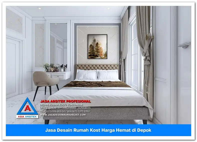 kamar tidur kost Jasa Desain Rumah Kost Harga Hemat di Bojong Pondok Terong Depok