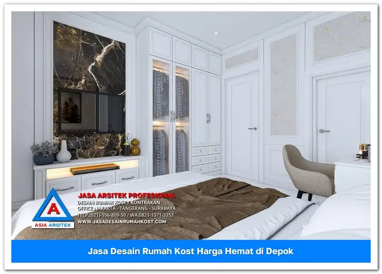 ruang tidur Jasa Desain Rumah Kost Harga Hemat di Bojong Pondok Terong Depok