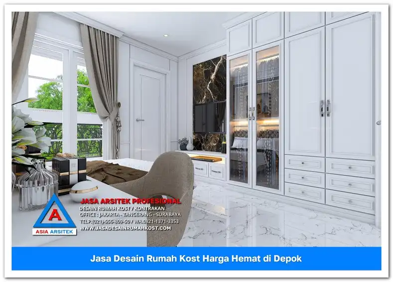 meja belajar Jasa Desain Rumah Kost Harga Hemat di Bojong Pondok Terong Depok