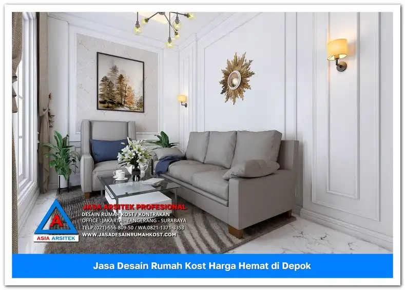 lobby Jasa Desain Rumah Kost Harga Hemat di Bojong Pondok Terong Depok