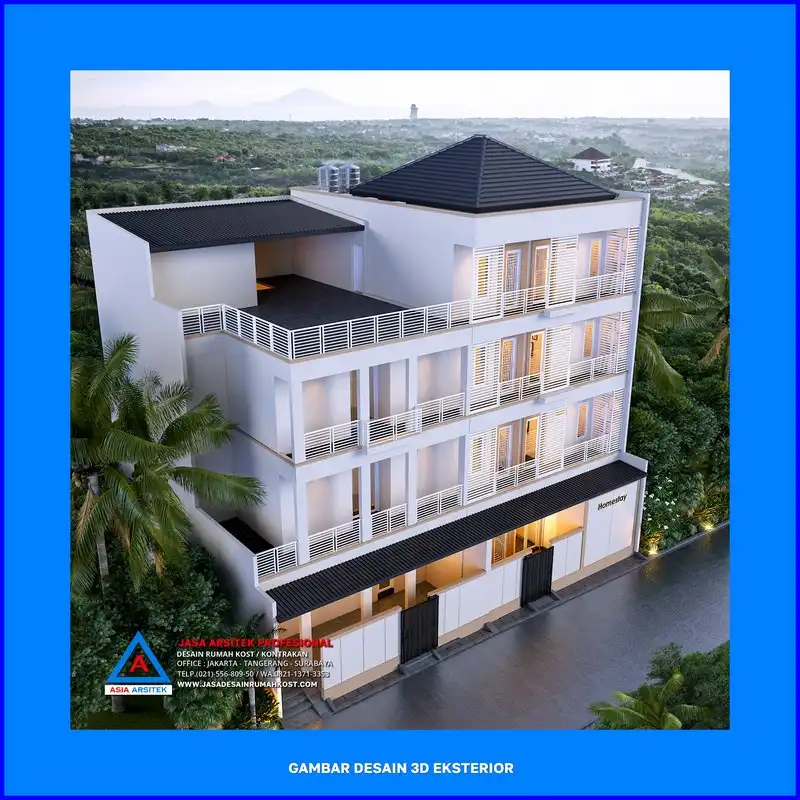tampak atas Jasa Desain Rumah Kost Plus Konstruksi di Depok
