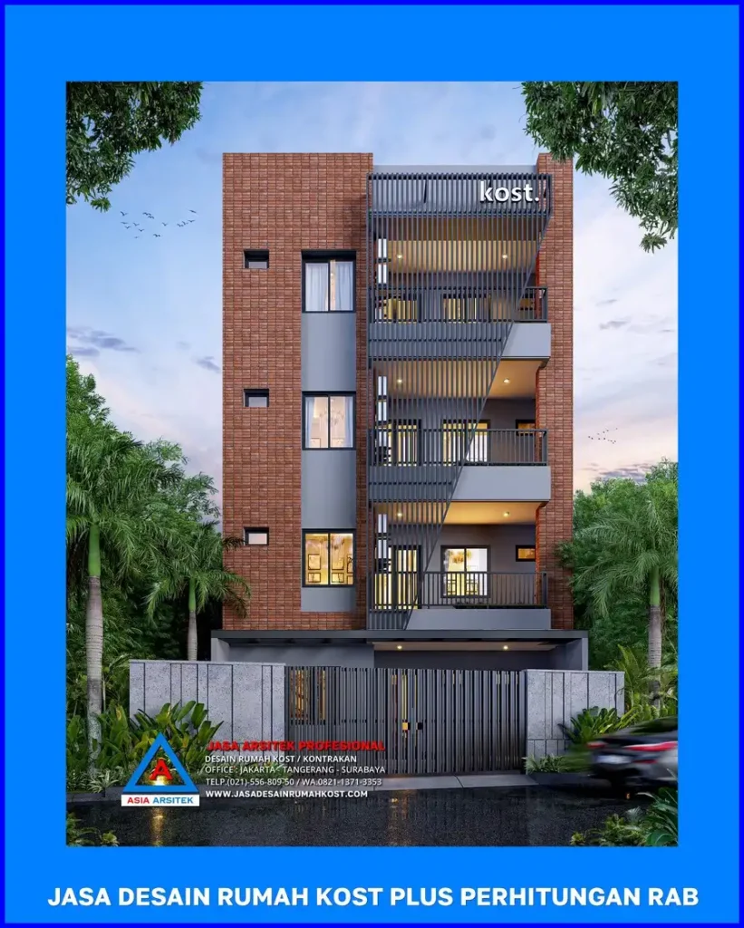tampak depanJasa Desain Rumah Kost Plus Perhitungan Rab di Depok