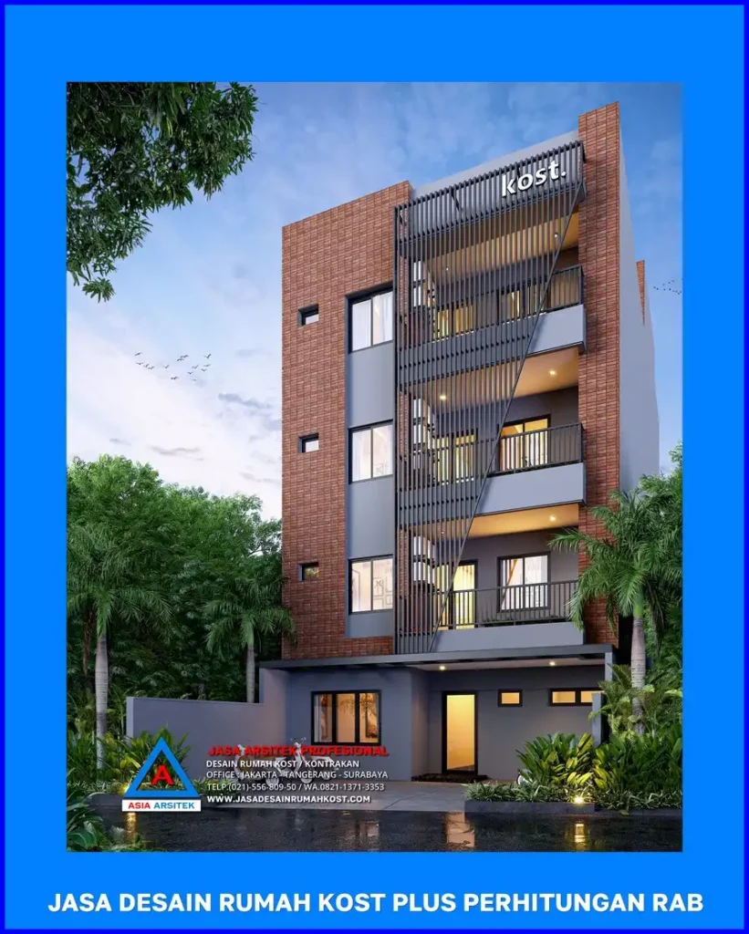 depan kanan Jasa Desain Rumah Kost Plus Perhitungan Rab di Depok