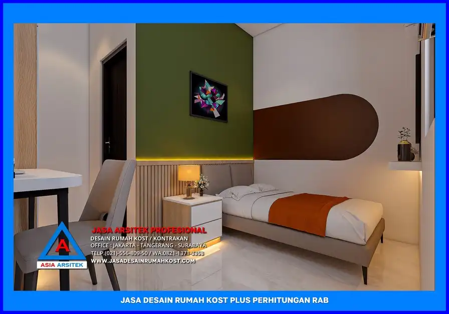 kamar tidur Jasa Desain Rumah Kost Plus Perhitungan Rab di Depok