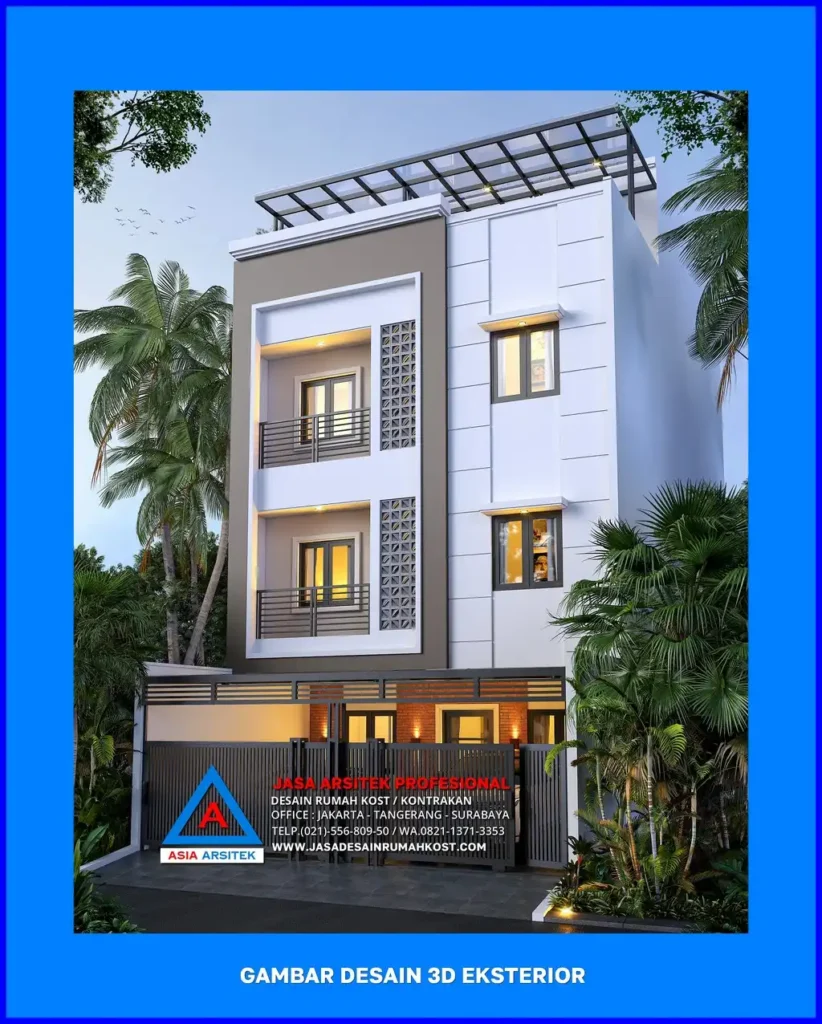 tampak depan Jasa Desain Rumah Kost Plus Renovasi di Depok