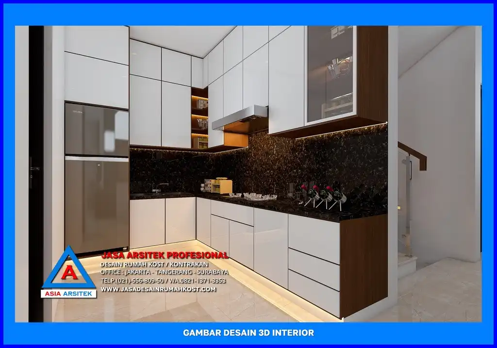 ruang pantry Jasa Desain Rumah Kost Plus Renovasi di Depok