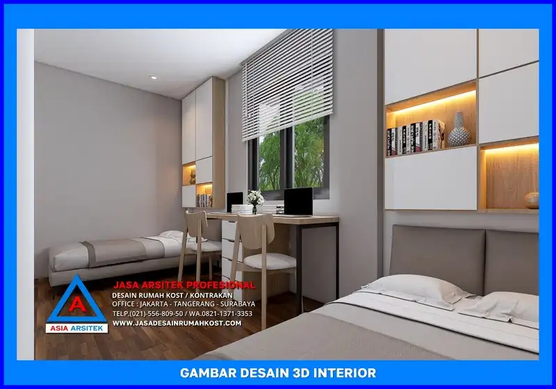 ruang tidur kost Jasa Desain Rumah Kost Untuk Investasi Properti di Depok