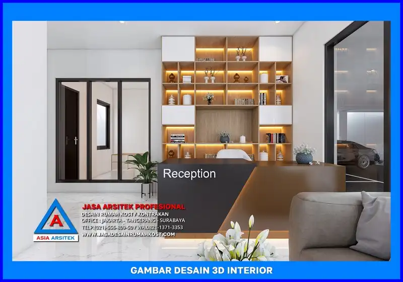 ruang resepsionis Jasa Desain Rumah Kost Untuk Investasi Properti di Depok