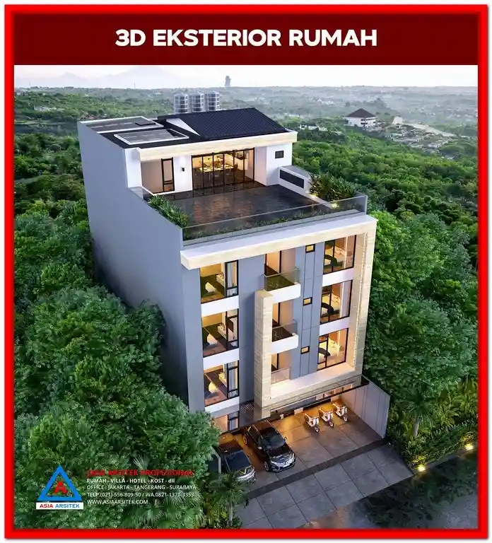 Desain Rumah Kost 3 Lantai Di Grand Galaxy Bekasi – Konsep kost modern dengan tampilan elegan, ruang efisien, dan fasilitas lengkap di lokasi strategis