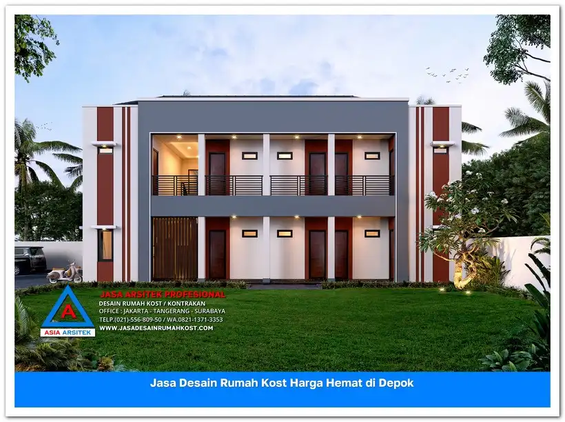 view muka depan kosan Jasa Desain Rumah Kost Harga Hemat di Bojongsari Lama Depok