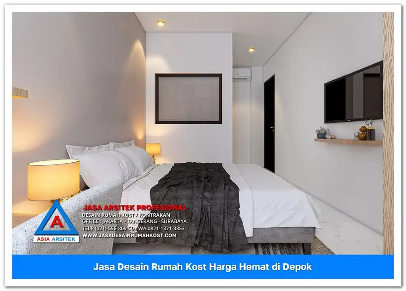 kamar tidur Jasa Desain Rumah Kost Harga Hemat di Bojongsari Lama Depok