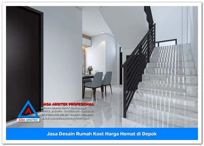 area tangga Jasa Desain Rumah Kost Harga Hemat di Bojongsari Lama Depok