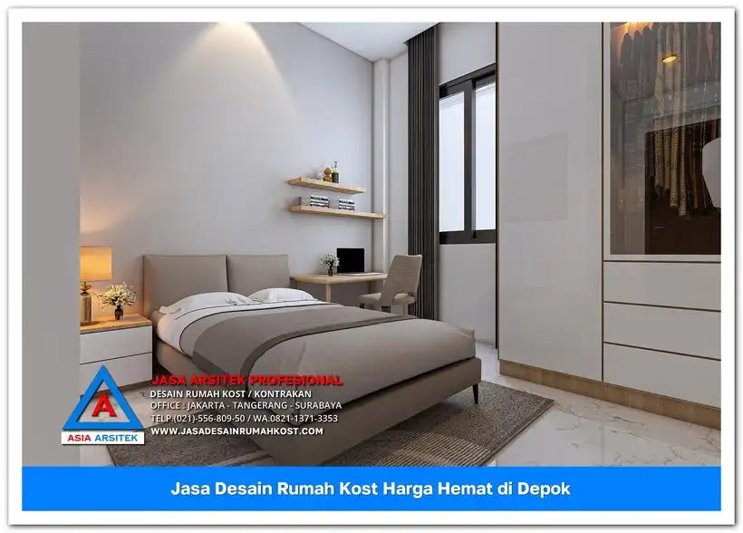 ruang tidur Jasa Desain Rumah Kost Harga Hemat di Bojongsari Lama Depok