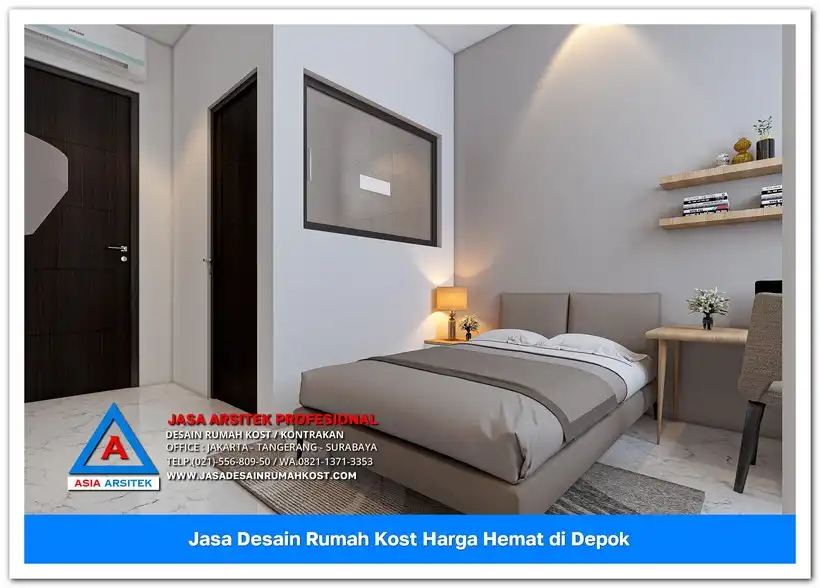 ruang kamar Jasa Desain Rumah Kost Harga Hemat di Bojongsari Lama Depok