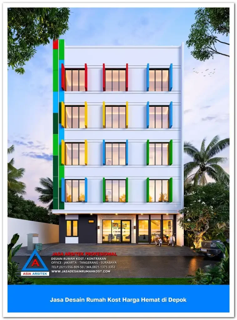 fasad rumah kost Jasa Desain Rumah Kost Harga Hemat di Cilodong Depok