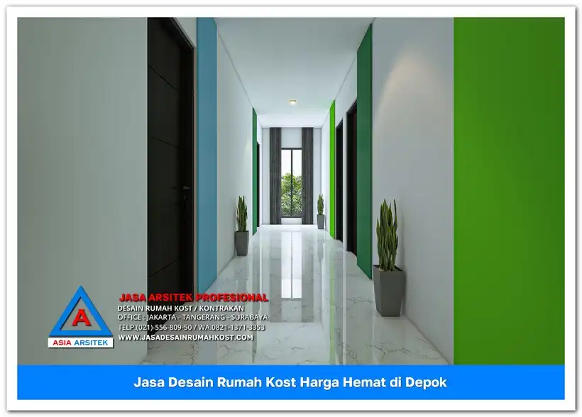 area selasar Jasa Desain Rumah Kost Harga Hemat di Cilodong Depok